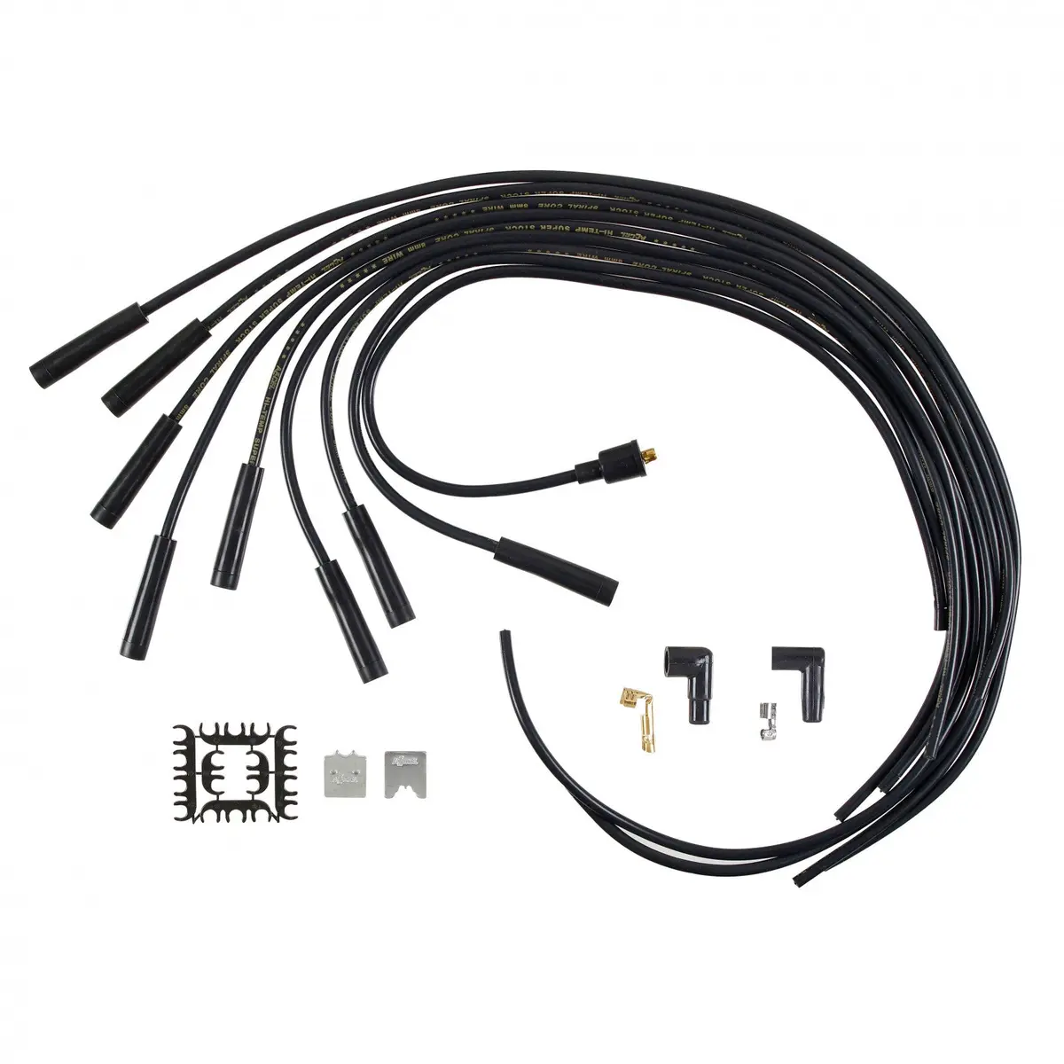 Accel Spark Plug Wire Set - 8Mm - Universal - Black Wire With Black Straight Boots 1
