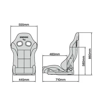 Bride Stradia Iii Reclining Seat - Red / Frp / Low Cushion 2