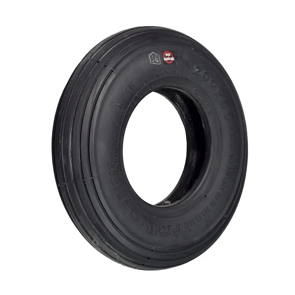 8"X2" (200X50) Black Non-Marking Pneumatic Mobility Tire With C179g Spirit Ribbed Tread 1