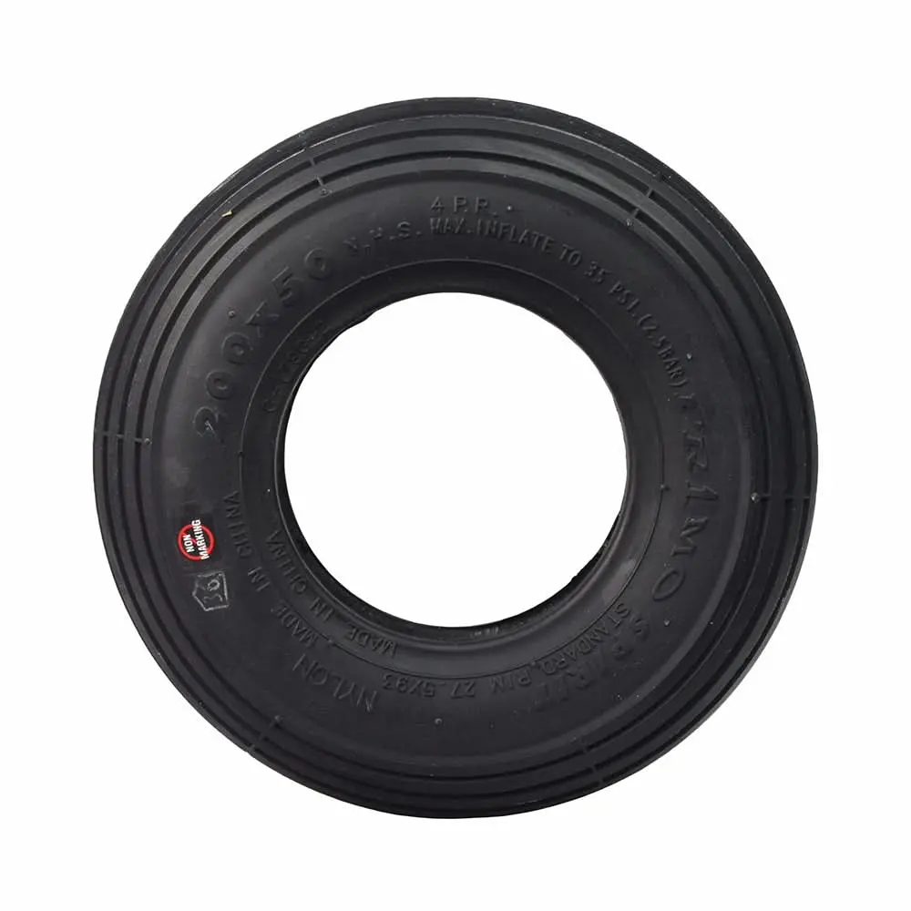 8"X2" (200X50) Black Non-Marking Pneumatic Mobility Tire With C179g Spirit Ribbed Tread 2