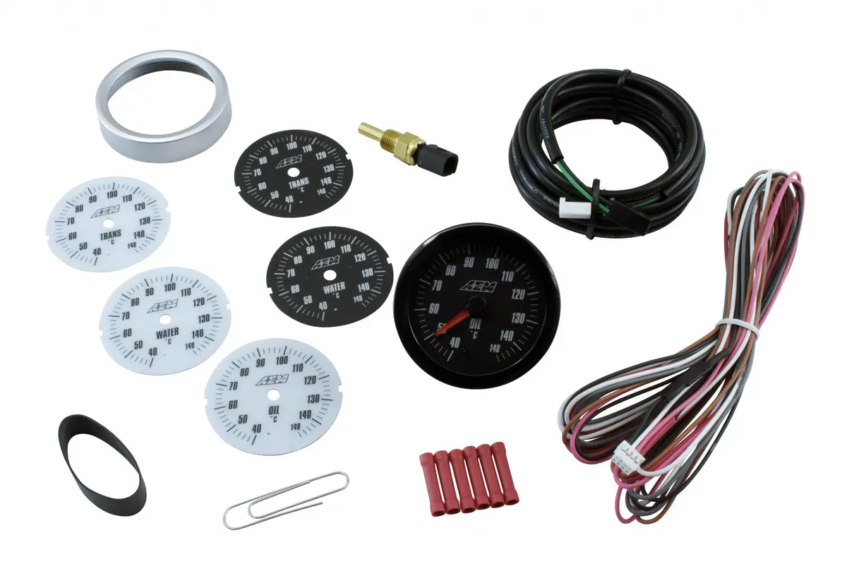 Aem Analog Oil/Transmission/Water Temperature Metric Gauge 40-148C 1