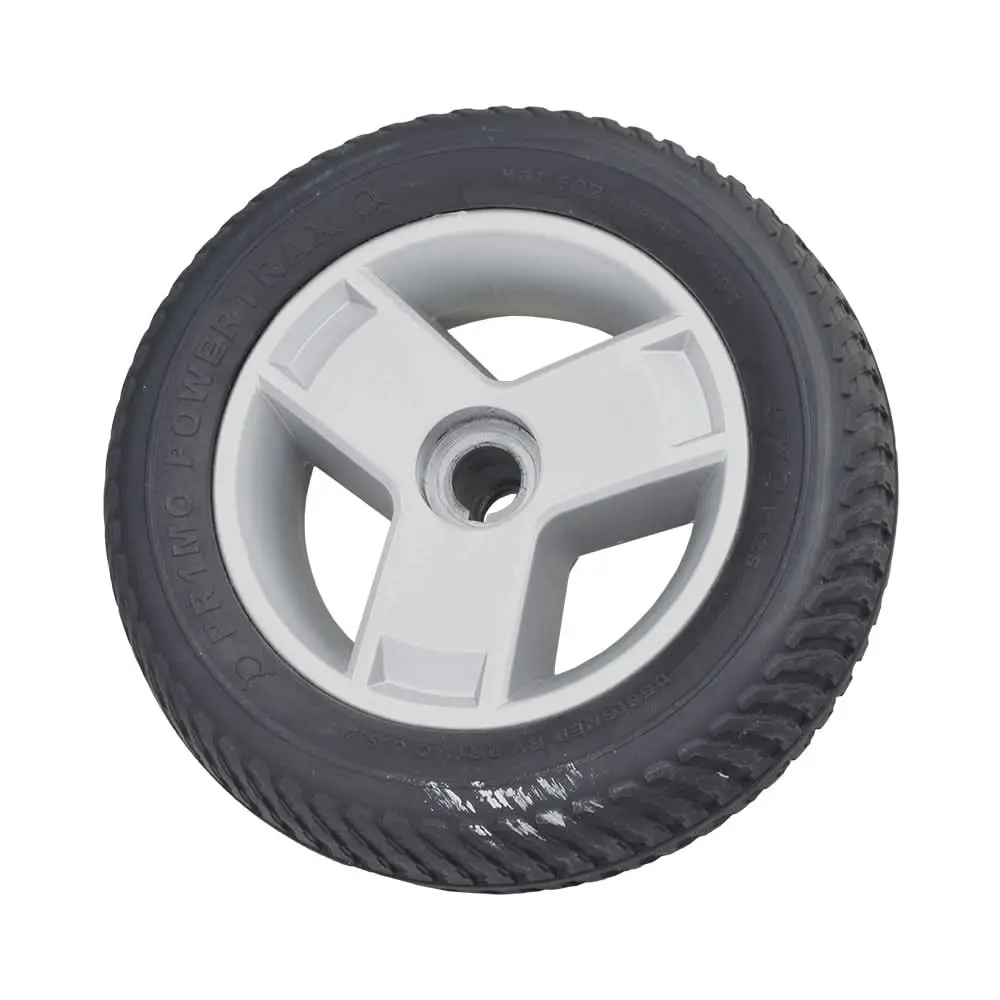 9"X3" (2.80/2.50-4) Black Flat-Free Rear Wheel Assembly With Silver Tri-Spoke Rim For The Go-Go Elite Traveller Plus (Sc53/Sc54), Elite Traveller Plus Hd (Sc53hd/Sc54hd), & Sport (S73/S74) (Used) (Whlasmb1876) 1