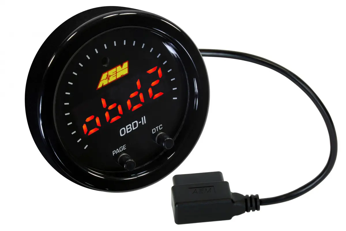 Aem X-Series Obdii Gauge Black Bezel & Black Faceplate 1