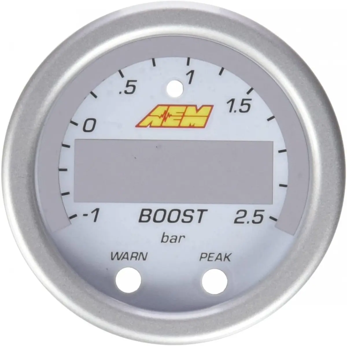 Aem X-Series Boost Pressure Gauge -30Inhg-35Psi / -1-25Bar Accessory Kit Silver Bezel & White Faceplate 1