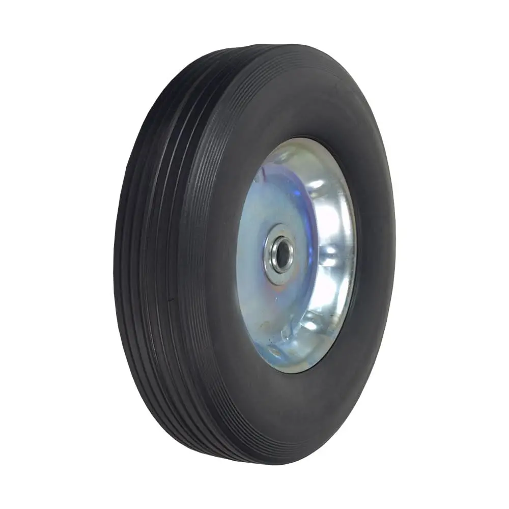 10" Solid Rubber Tire Utility Wheel Assembly For Dollies, Wagons, & Carts 1