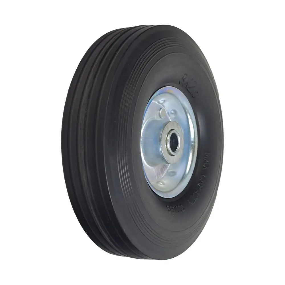 8" Utility Wheel Assembly With A Solid Rubber Tire For Dollies, Wagons, & Carts 1