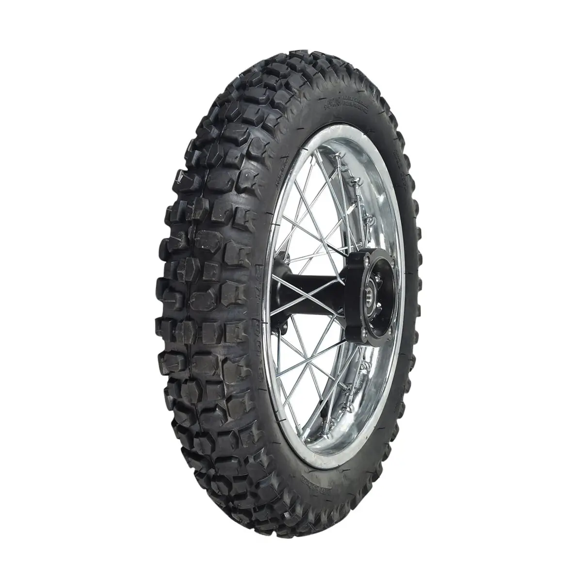 12" (3.00-12) Rear Rim & Tire Wheel Assembly For Dirt Bikes With Drum Brakes (Version 2) 1
