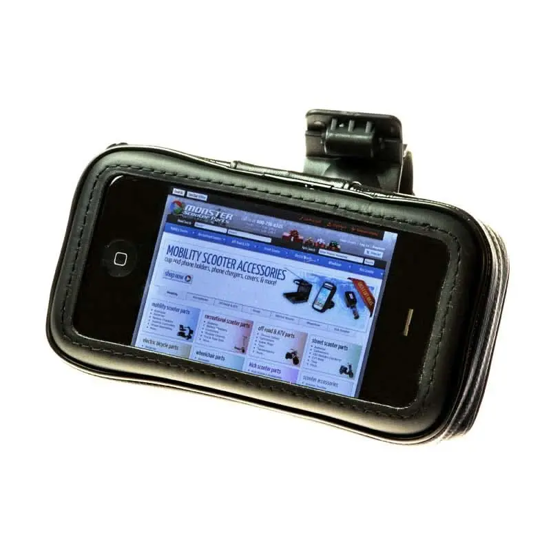 Weatherproof Handlebar Mount Smartphone Holder For Mobility Scooters, Power Chairs & Wheelchairs (Iphone & Samsung Compatible) 1