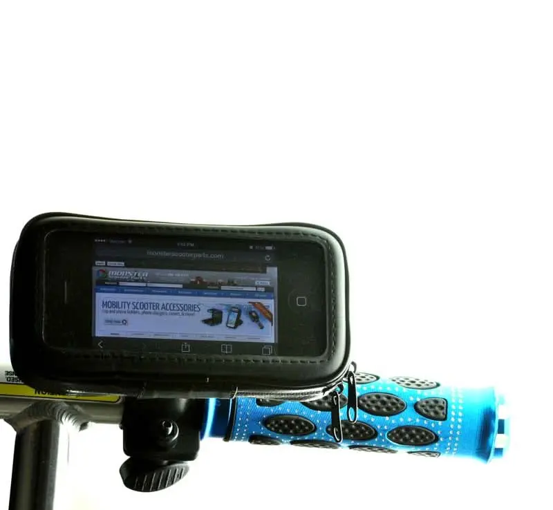 Weatherproof Handlebar Mount Smartphone Holder For Mobility Scooters, Power Chairs & Wheelchairs (Iphone & Samsung Compatible) 4