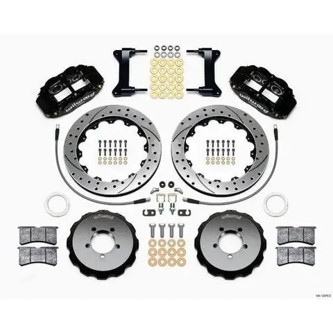 Wilwood Fnsl6r Nickel Front Slotted & Drilled Big Brake Kit 2002-2014 Subaru Wrx W/ 17-In Wheels 1