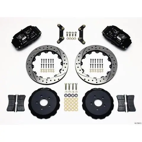 Wilwood Sl6 Black Front Slotted Big Brake Kit 2002 Subaru Wrx W/ 17-In Wheels 1