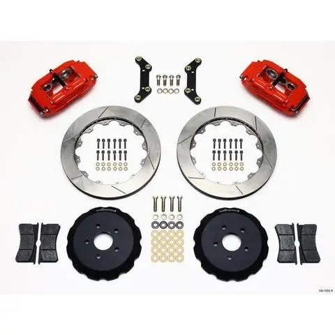 Wilwood W6a Red Slotted & Drilled Big Brake Front Brake Kit 2002-2014 Subaru Wrx W/ 18-In Wheels 1