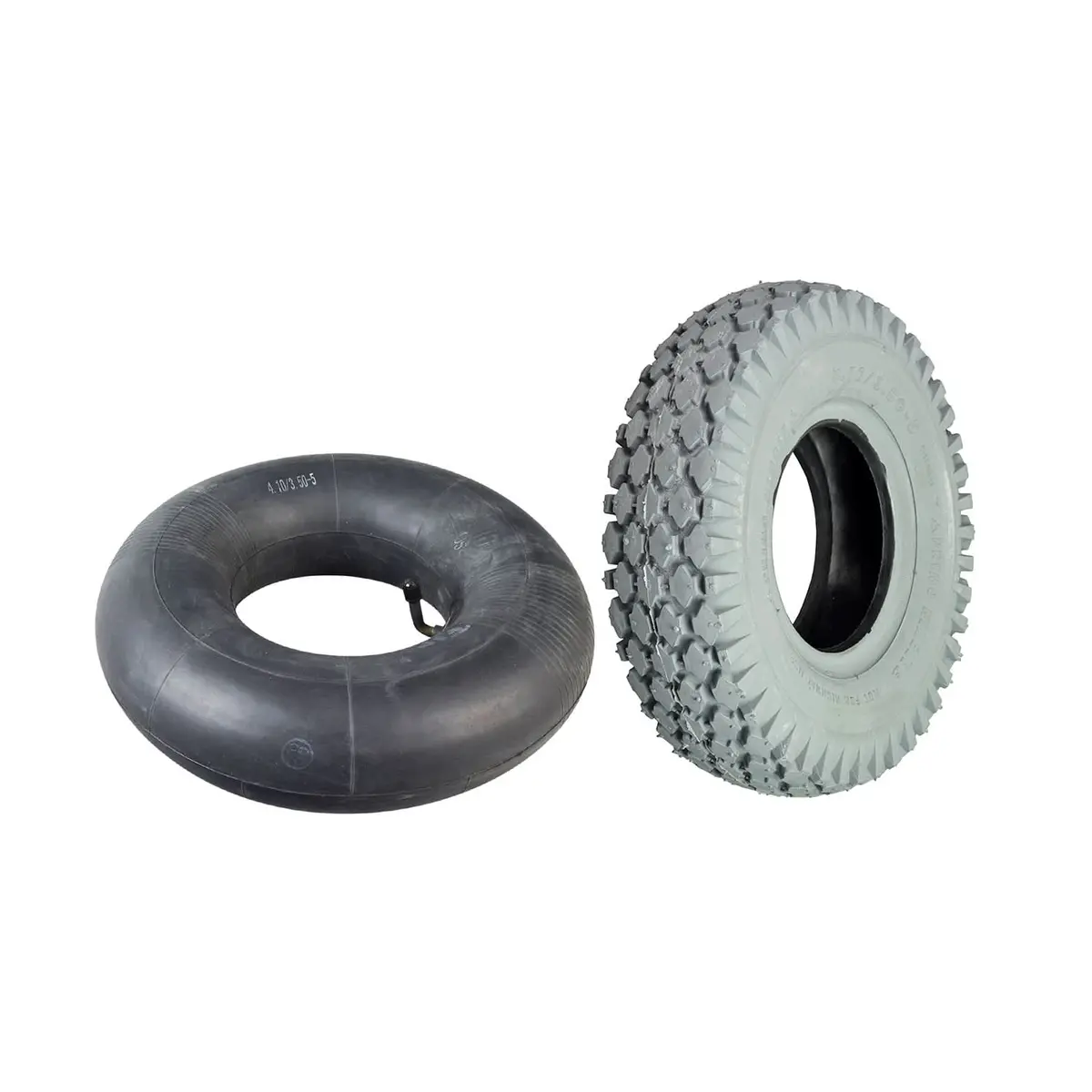 4.10X3.50-5 Mobility Tire And Tube Set With Nimble Knobby Tread 1