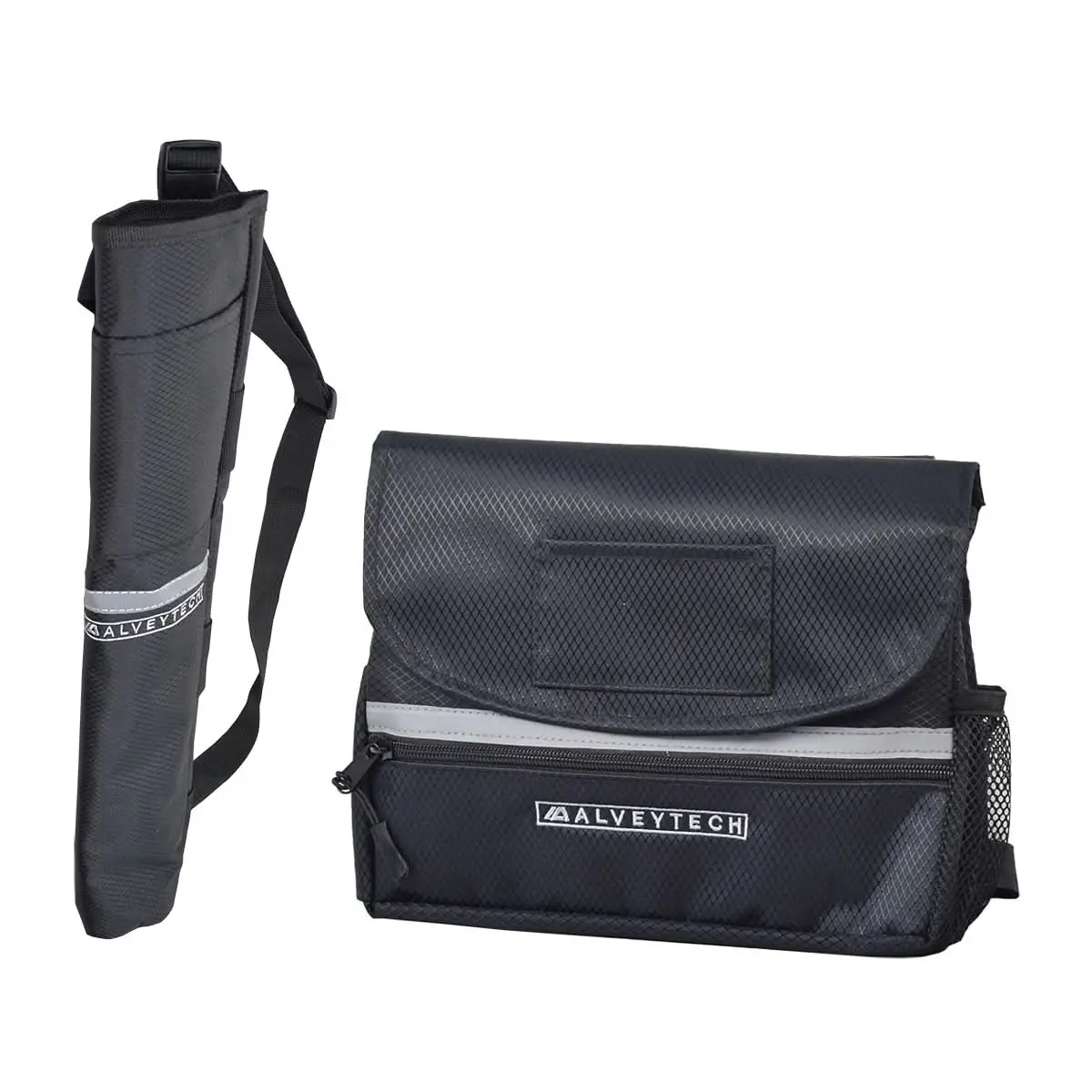 Universal Cane Holder & Saddle Bag Combination For Mobility Scooters, Power Chairs, & Wheelchairs 2