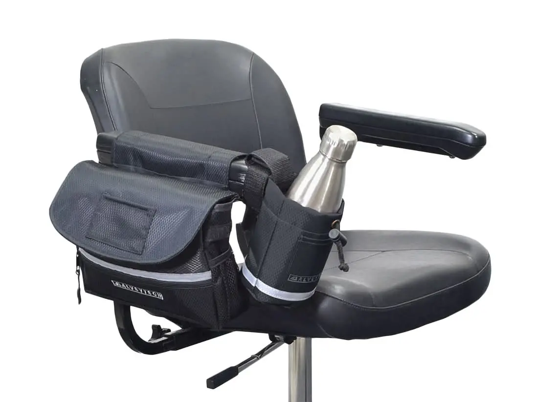 Saddle Bag & Cup Holder Combination For Mobility Scooters, Power Chairs, & Wheelchairs 1