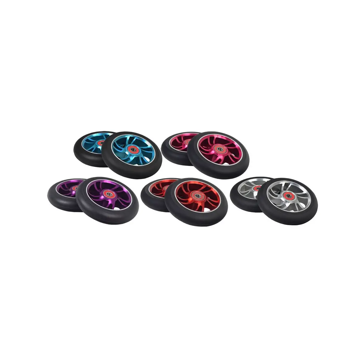 110 Mm Alveytech 5-Spoke Curved Pro Kick Scooter Wheels (Set Of 2) 1