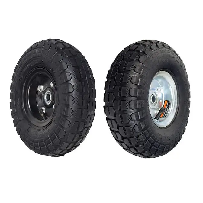 10" Pneumatic Tire Utility Wheel Assembly For Dollies, Wagons, & Carts 1
