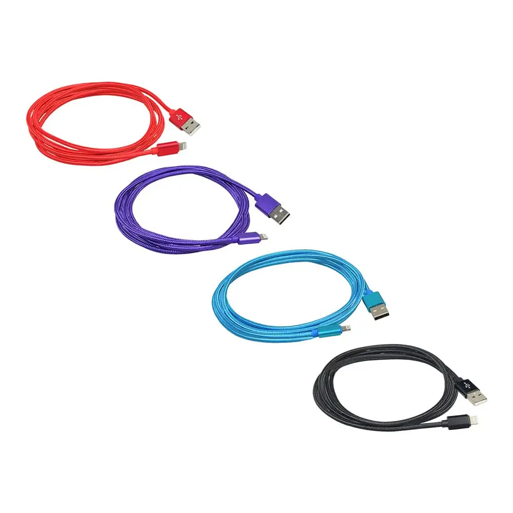 2-Meter Braided Usb Lightning Cable Charging Cord For Iphones & Ipads 1