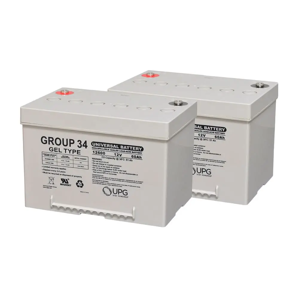Group 34 (60 Ah) 24 Volt M34 Sld G Gel Mobility Scooter & Power Chair Battery Pack 1