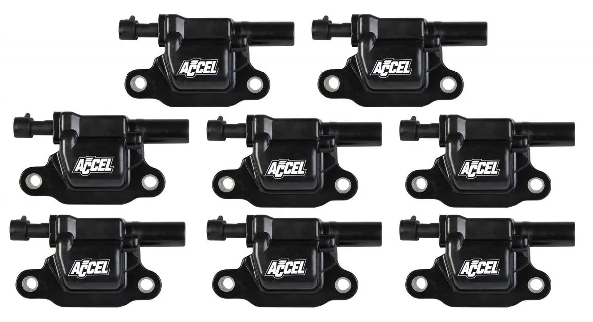 Accel Gen V Gm Coils, 2014 And Up, Black, Square - 8 Pack 1