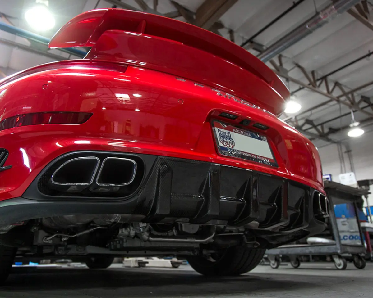 Vr Aero Carbon Fiber Rear Diffuser Porsche 991 Turbo 2014-2016 1