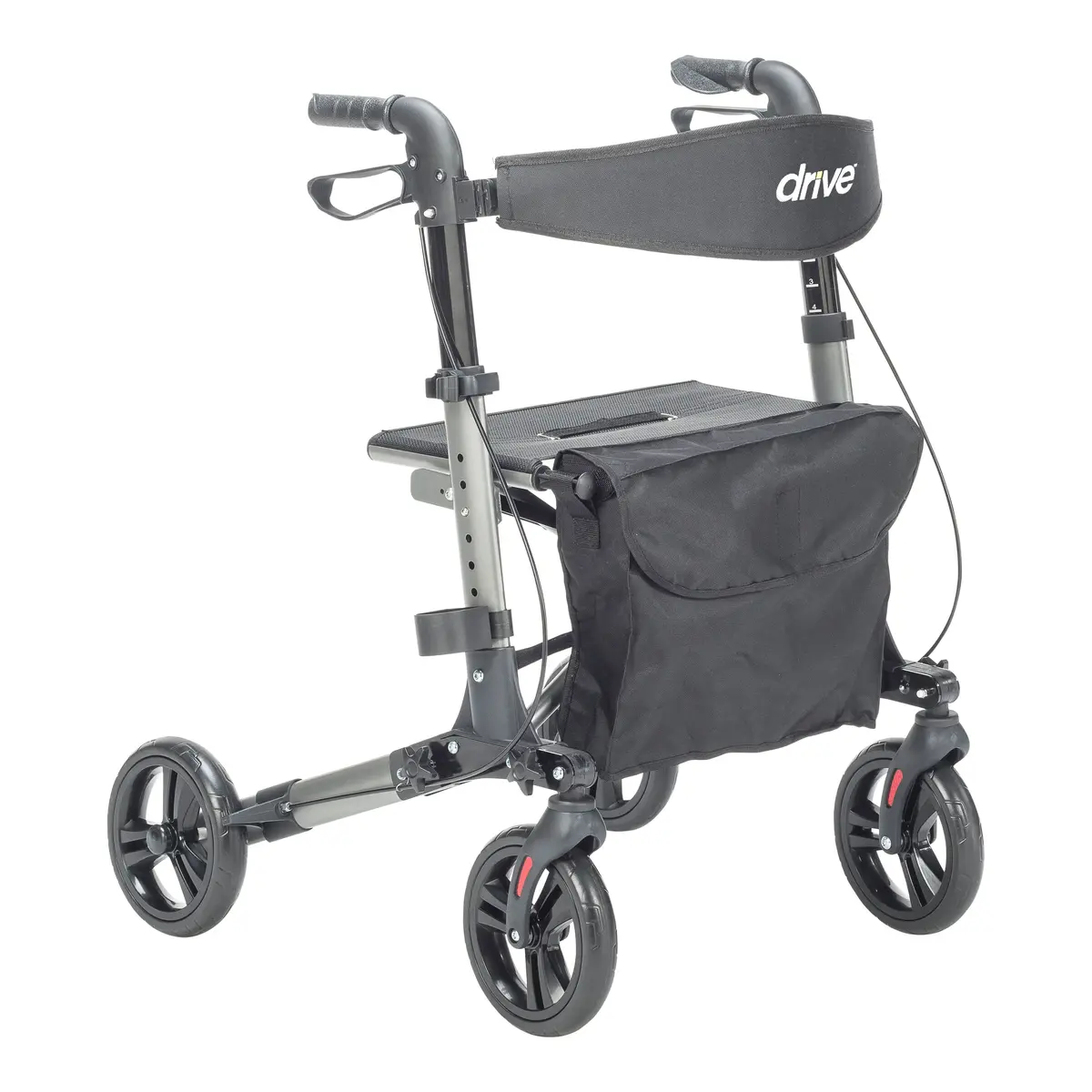 Compact Folding Rollator Rolling Walker, Grey/Black 1