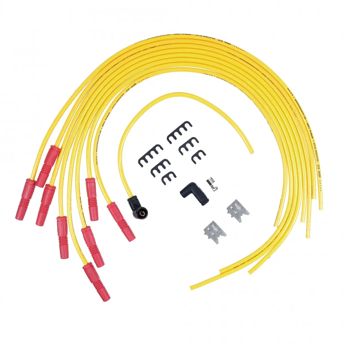Accel Spark Plug Wire Set - 8.8Mm - Spiral Suppression Wire - Universal Set With Vari-Angle Boots - Yellow 1