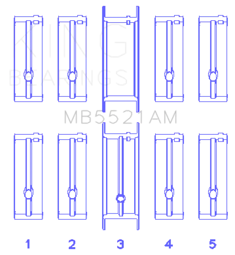 King Coated Main Bearing Set For Chrysler 2.2L Inline-4 Engines 1