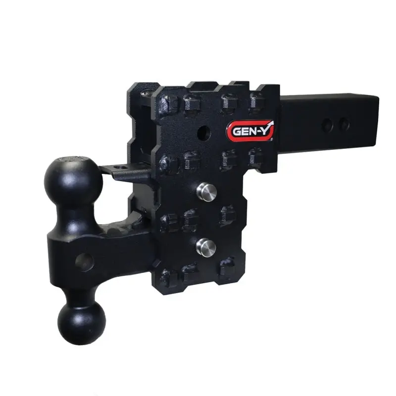 Gen-Y Phantom-X 2.5In Solid Shank 5In Drop 1.6K Tw 16K Hitch W/Gh-051 Dual-Ball & Gh-032 Pintle Lock 1