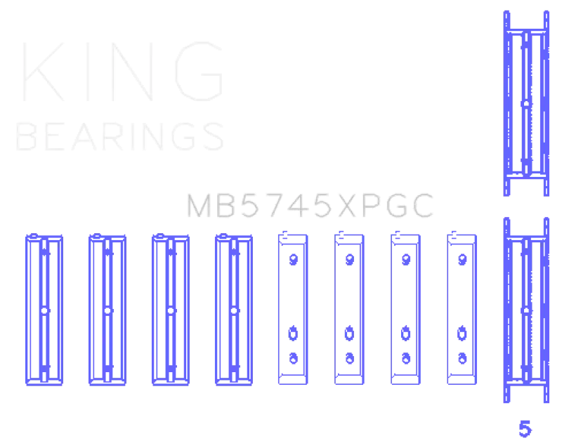 King Pmaxkote Main Bearing Set For Subaru Fa20 & Toyota 4U-Gse Engines – .026-Inch Oversize 1