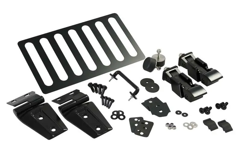 Kentrol 07-18 Jeep Wrangler Jk Hood Kit - Powdercoat Black 1