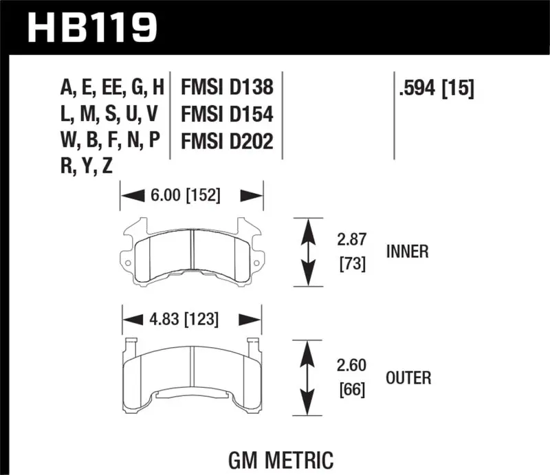Hawk Dtc-30 Race Brake Pads Compatible With Buick, Cadillac, Chevrolet, Gmc, Isuzu, Oldsmobile & Pontiac 1