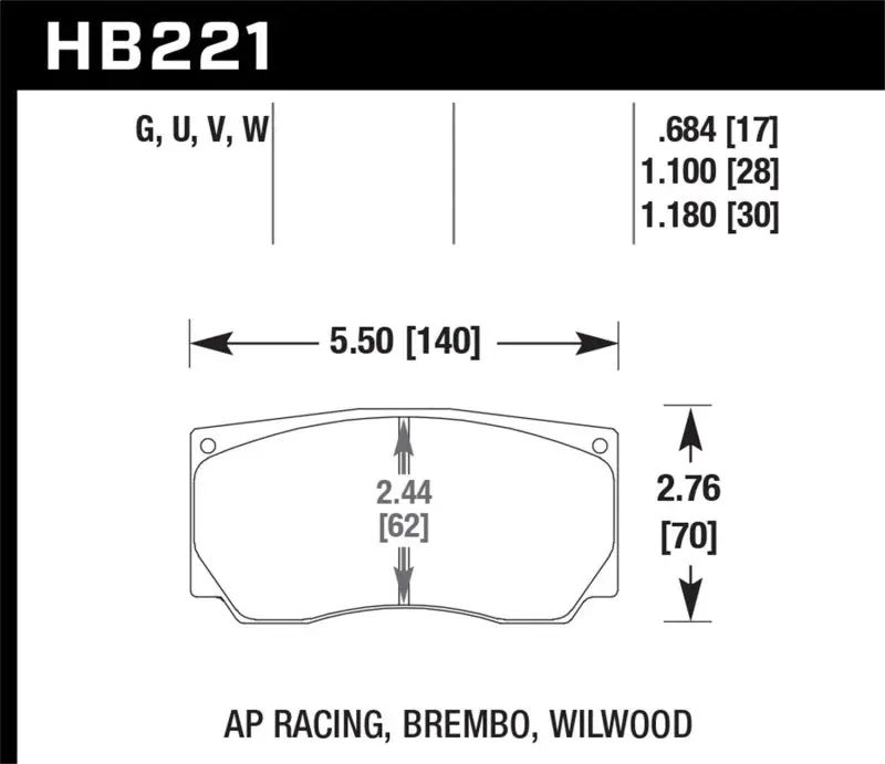 Hawk Ap Racing / Wilwood Er-1 Motorsport Brake Pads 1