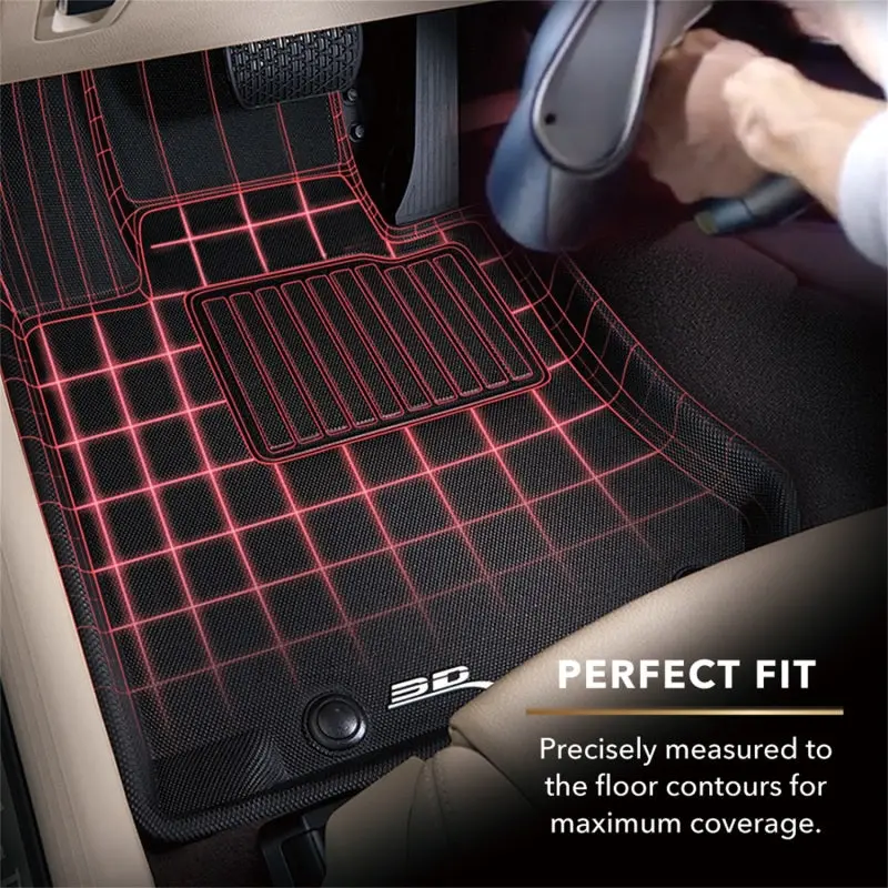 3D Maxpider Black All-Weather Rear Floor Mats For 2013–2018 Lexus Es And Es Hybrid (Kagu Platform) 2