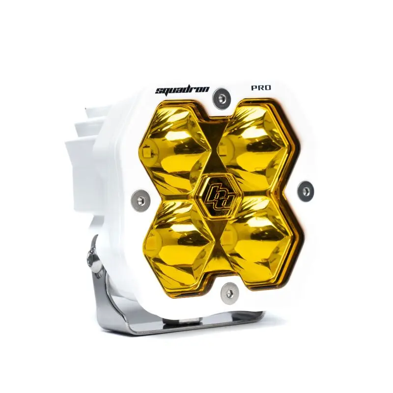 Baja Designs Squadron 2.0 Pro Amber Led Spot Light With White Housing 1
