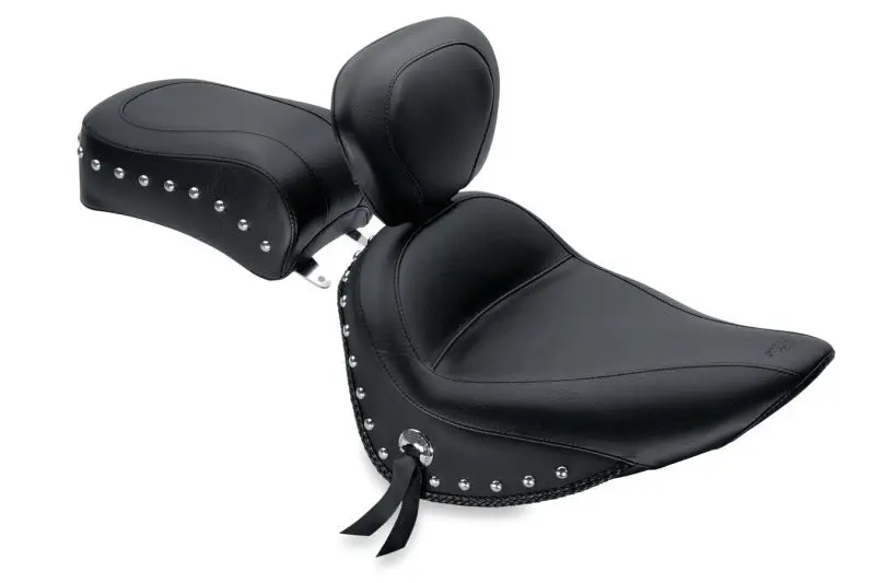 Mustang Harley-Davidson Solo Seat With Driver Backrest – Black, Fits 1984–2006 Touring Models 1