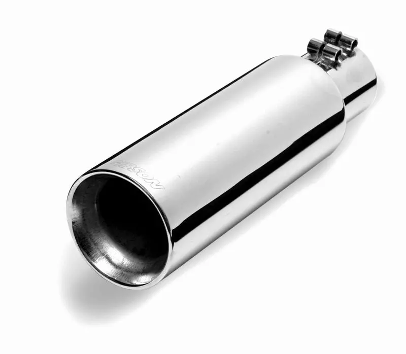 Gibson Dual-Wall Angle-Cut Exhaust Tip – 3" Od, 2.5" Inlet, 8" Length, Stainless Steel Construction 1