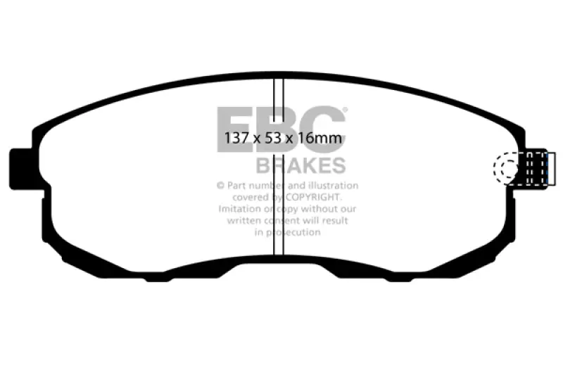 Ebc Redstuff Performance Front Brake Pads For 2002–2003 Infiniti G20 (2.0L) 1