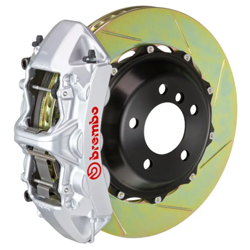 Brembo Gt Bbk Front Slotted Rotors For 2004 Ferrari 360 Challenge Stradale – 380X32Mm Two-Piece Cast Design With Silver Finish 1