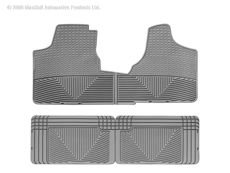 Wt Rubber Floor Mats – Front Row, Grey – Universal Fit 1