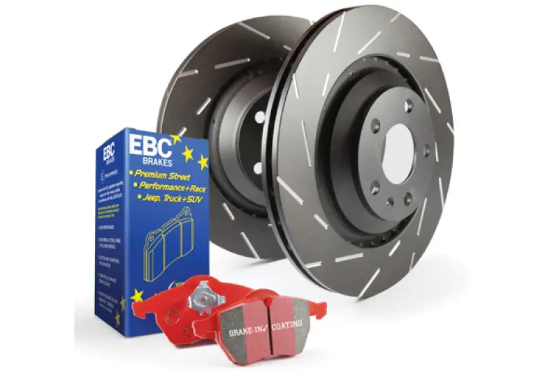 Ebc S4 Brake Upgrade Kit – Redstuff High-Performance Pads With Usr Drilled & Slotted Rotors 1