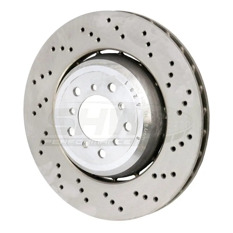 Shw 08-13 Bmw M3 4.0L Right Front Cross-Drilled Lightweight Brake Rotor (34112283802) 1