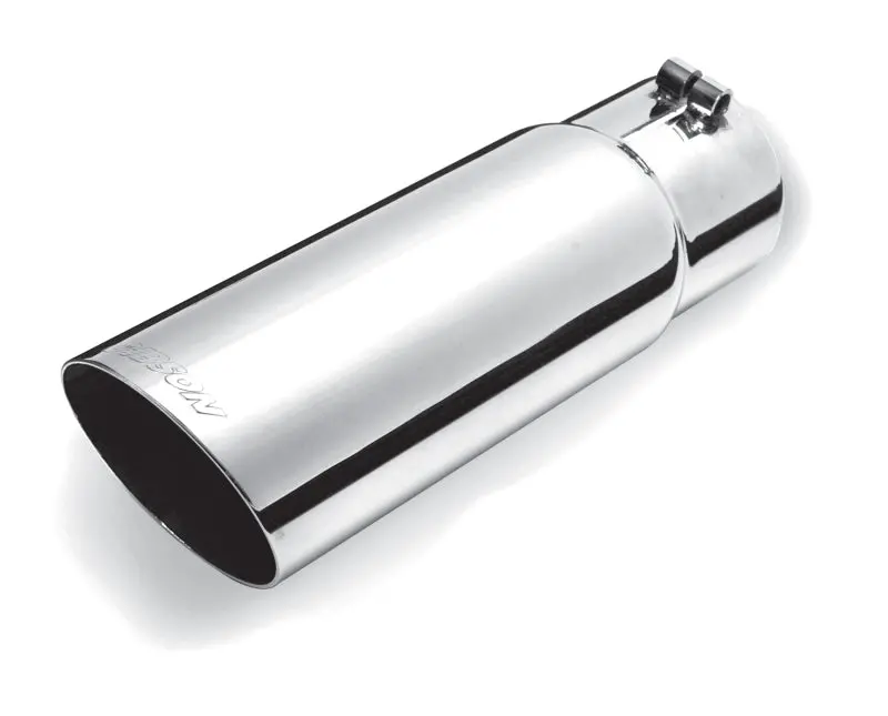 Gibson Stainless Steel Exhaust Tip – Round, Single-Wall, Angle-Cut, 4" Od / 2.5" Inlet / 12" Length 1
