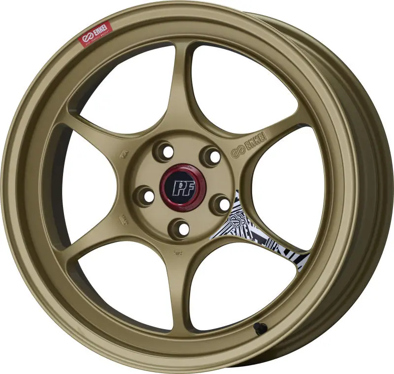 Enkei Pf06 Forged Alloy Wheel – 18×9 Inches, 5×114.3 Bolt Pattern, 38Mm Offset, 75Mm Bore, Gold Finish 1