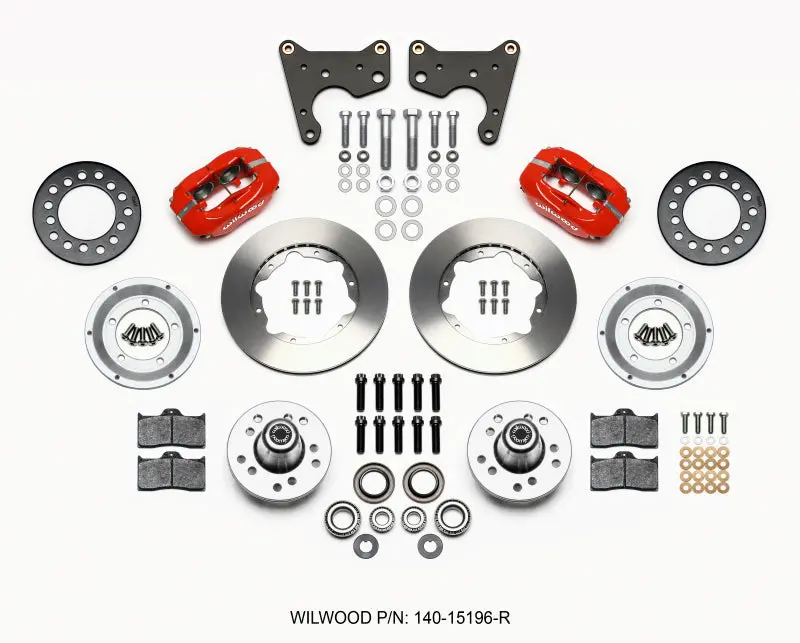 Wilwood Forged Dynalite Front Brake Kit – 11" Red Calipers For 1965–1972 Chrysler C-Body Drum-To-Disc Conversion 1