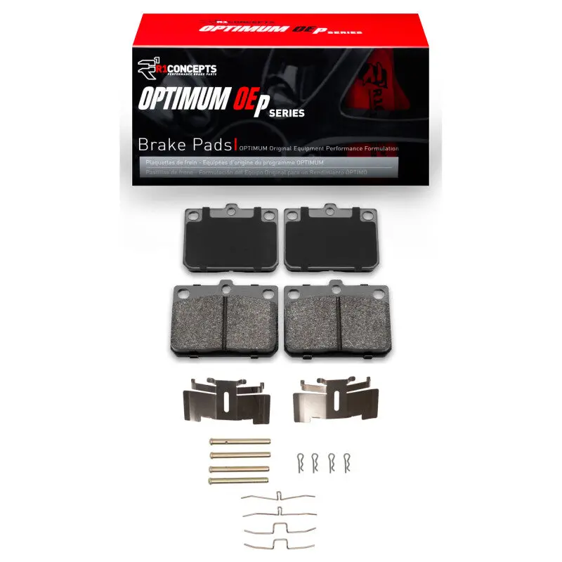 R1 Optimum Oe Front Brake Pad & Hardware Kit For 1974–1987 Dodge Colt – Direct Replacement System 1
