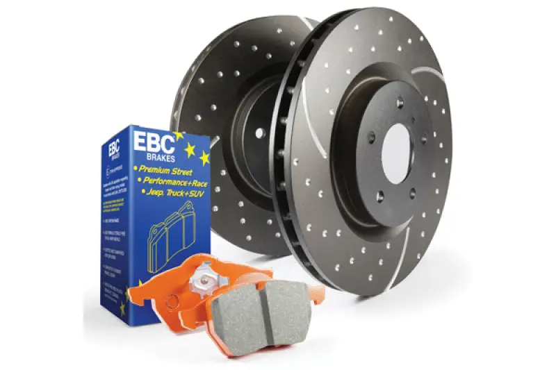 Ebc S8 Brake Kit – Orangestuff High-Temp Pads + Gd Drilled & Slotted Rotors 1
