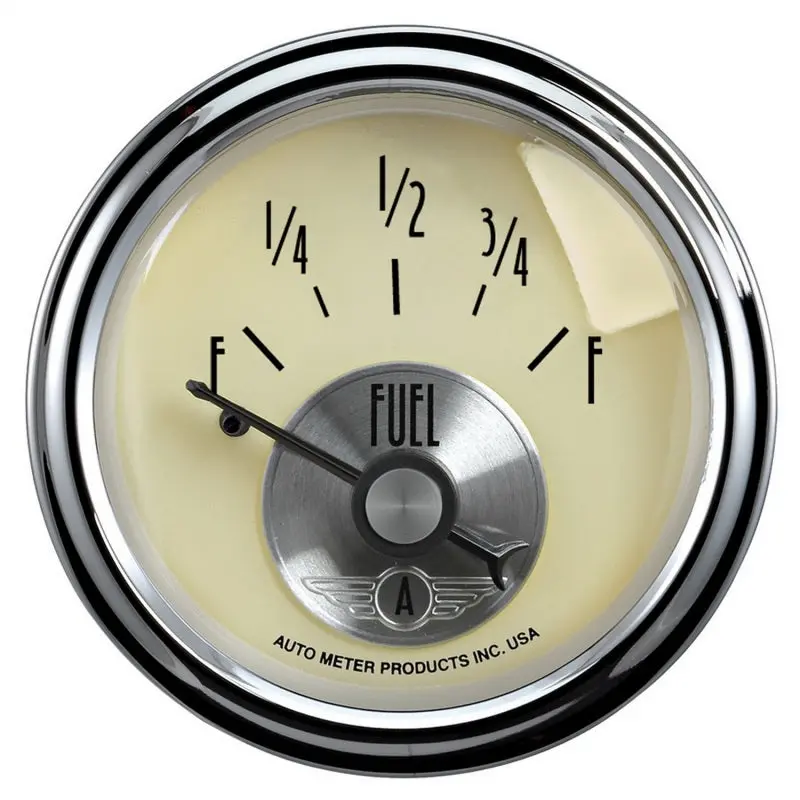 Autometer Prestige Ivory Electric Fuel Level Gauge – 2-1/16", 240Ω To 33Ω Sender Compatible 1