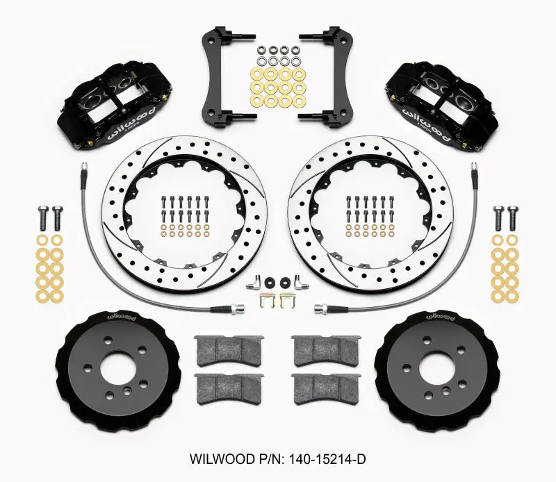 Wilwood Superlite 6R Narrow Front Hat Kit — 12.88" Drilled Rotor, Lines Included — Fits 2014–2015 Mini Cooper 1