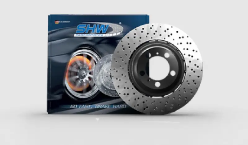 Shw Lightweight Cross-Drilled Rear Brake Rotor For 2021 Bmw M3 & 2021–2022 M4 1